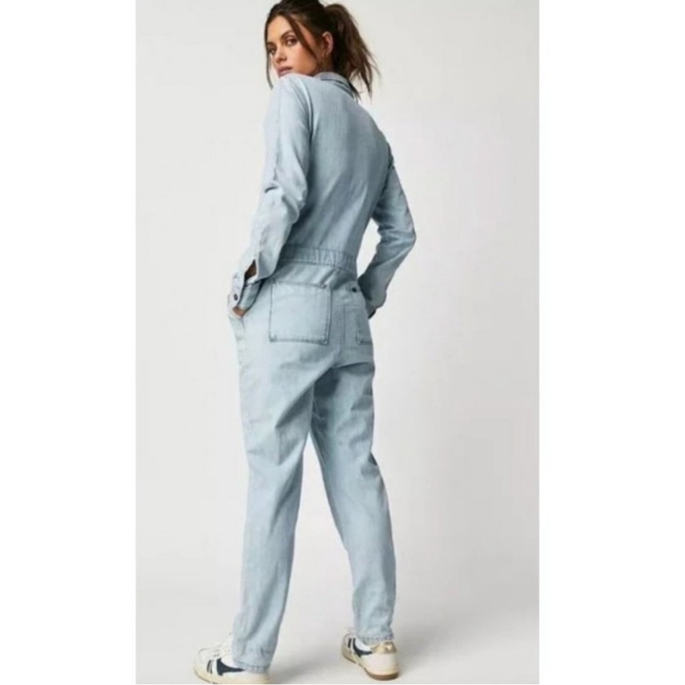 Free People x Lee Denim Union Alls Jumpsuit Collaboration Jeans L - Picture 6 of 10